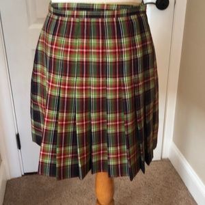Plaid pleated skirt